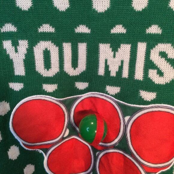Ugly Christmas Sweater Party drinking ball themed adult medium - Picture 2 of 5